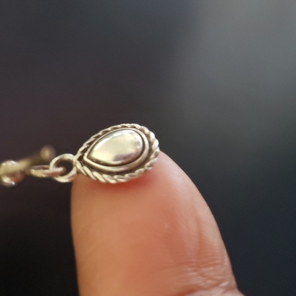 Dainty Sterling Silver Tear Drop Earrings - Picture 6 of 7